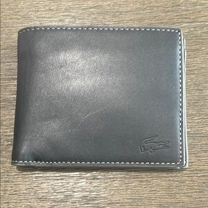 Lacoste Men's Black Leather Wallet- Slightly Used